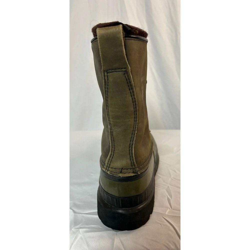 Vintage Sorel Mark X Kaufman Boots Olive Green Wool Liner Vibram Sole Canada 12